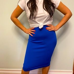 Cobalt pencil skirt